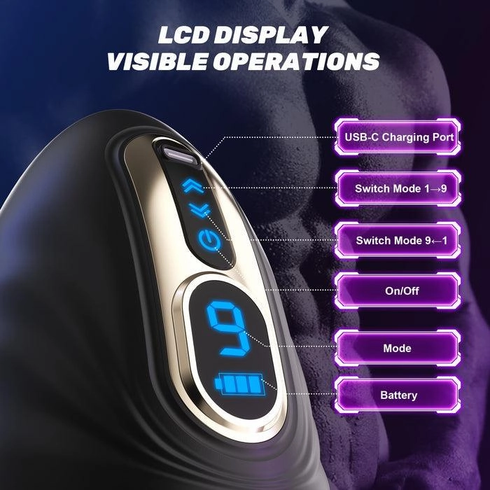 2 in 1 Mouth Shaped Penis Vibrator Male Glans Trainer Masturbation Cup