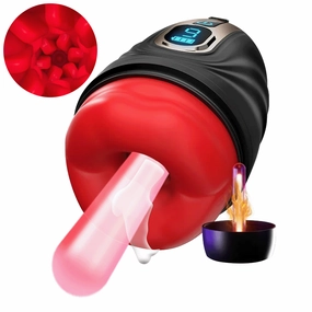 2 in 1 Mouth Shaped Penis Vibrator Male Glans Trainer Masturbation Cup