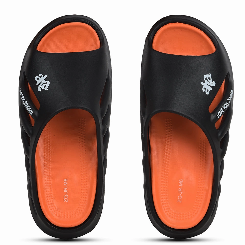 A-HA Black Casual Slider For Men ZQ-JR-M6 By Liberty
