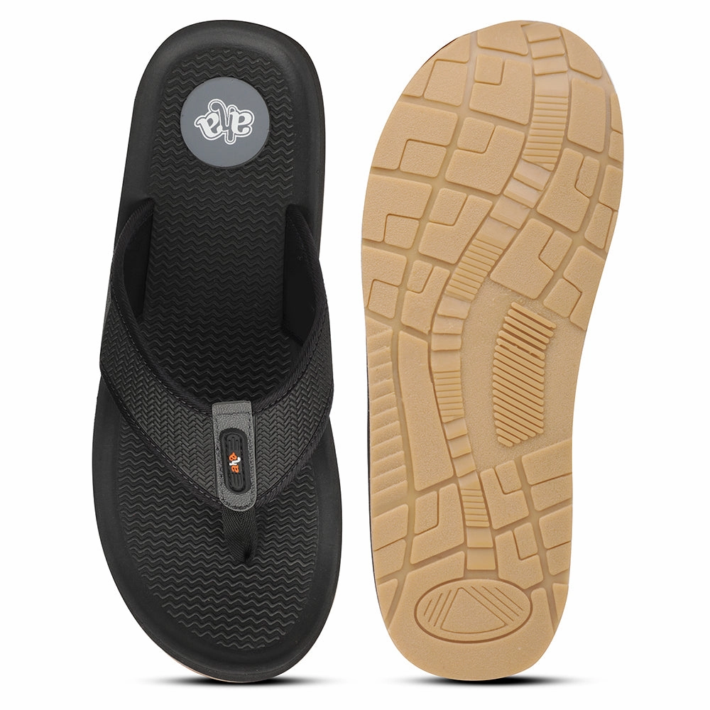 A-HA Black Casual Slipper For Men ANCO-10 By Liberty