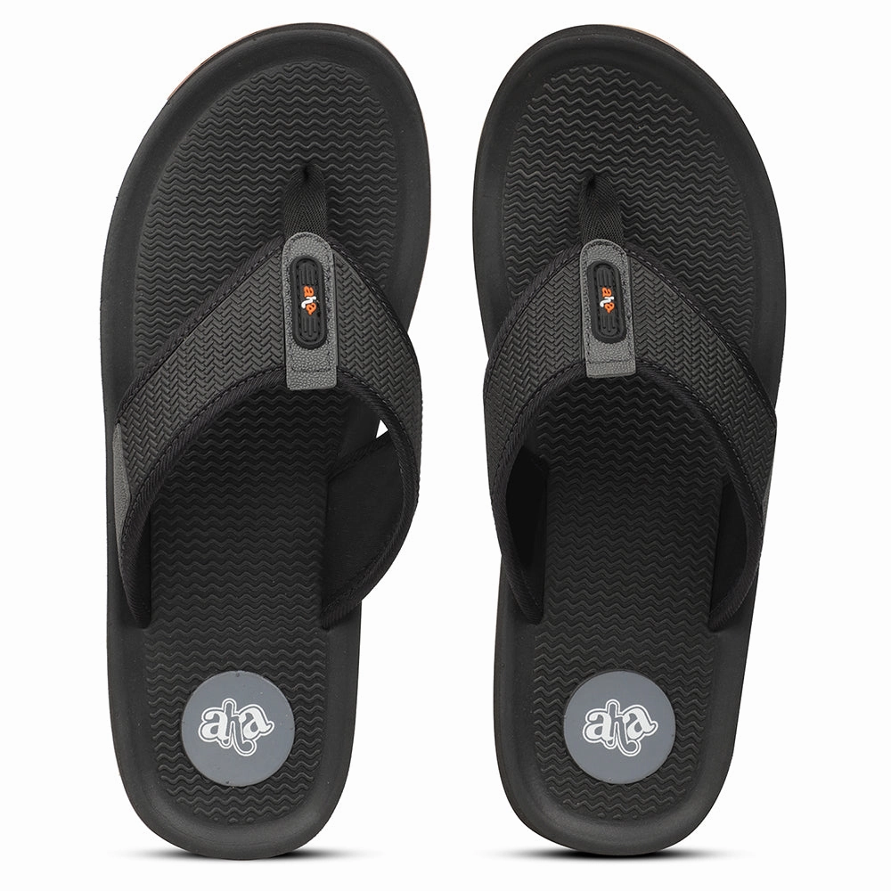 A-HA Black Casual Slipper For Men ANCO-10 By Liberty