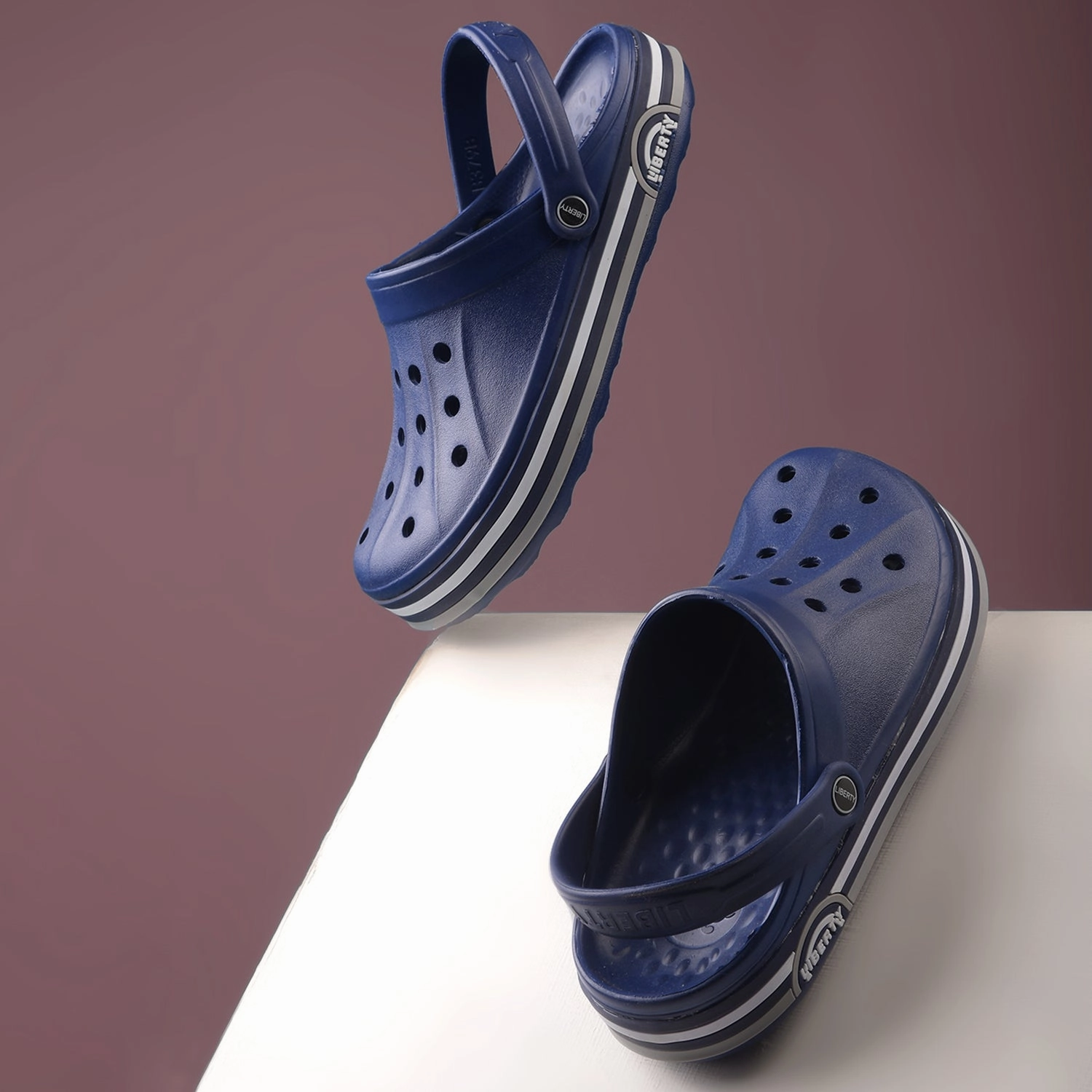 A-HA Navy Blue Casual Slingback Clogs For Men LITEWALKNR By Liberty