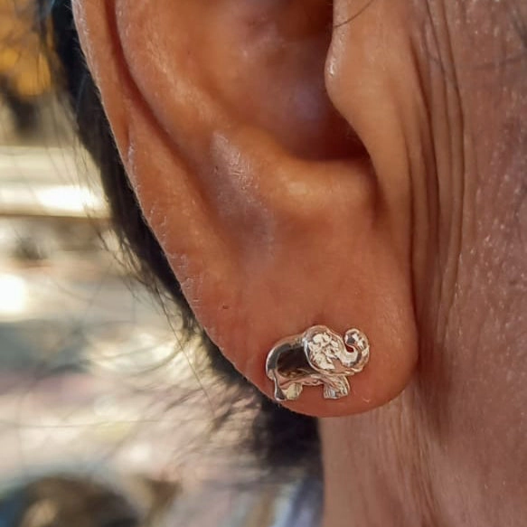 Abalone Elephant Studs - Sterling Silver, Indonesia