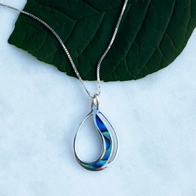 Abalone Waves Necklace - Sterling Silver, Indonesia