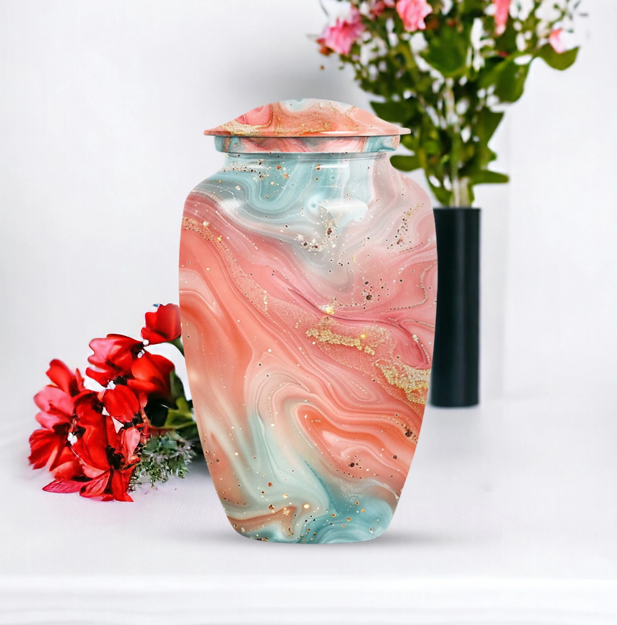 Abstract Elegance - Stately Memorial Cremation Urn for Ashes