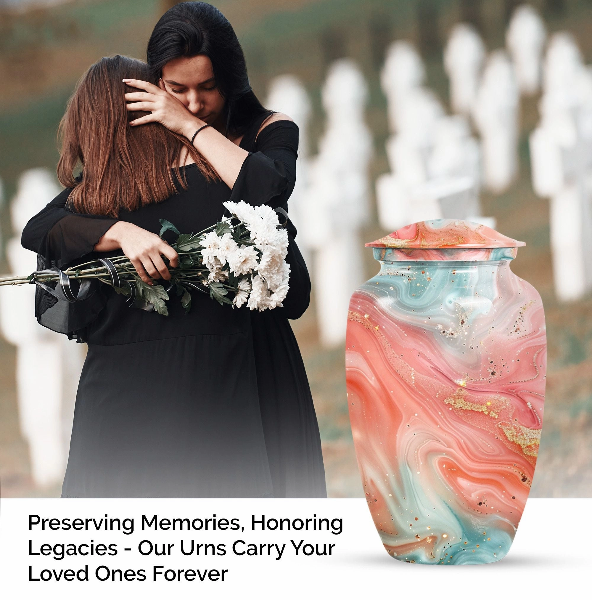 Abstract Elegance - Stately Memorial Cremation Urn for Ashes