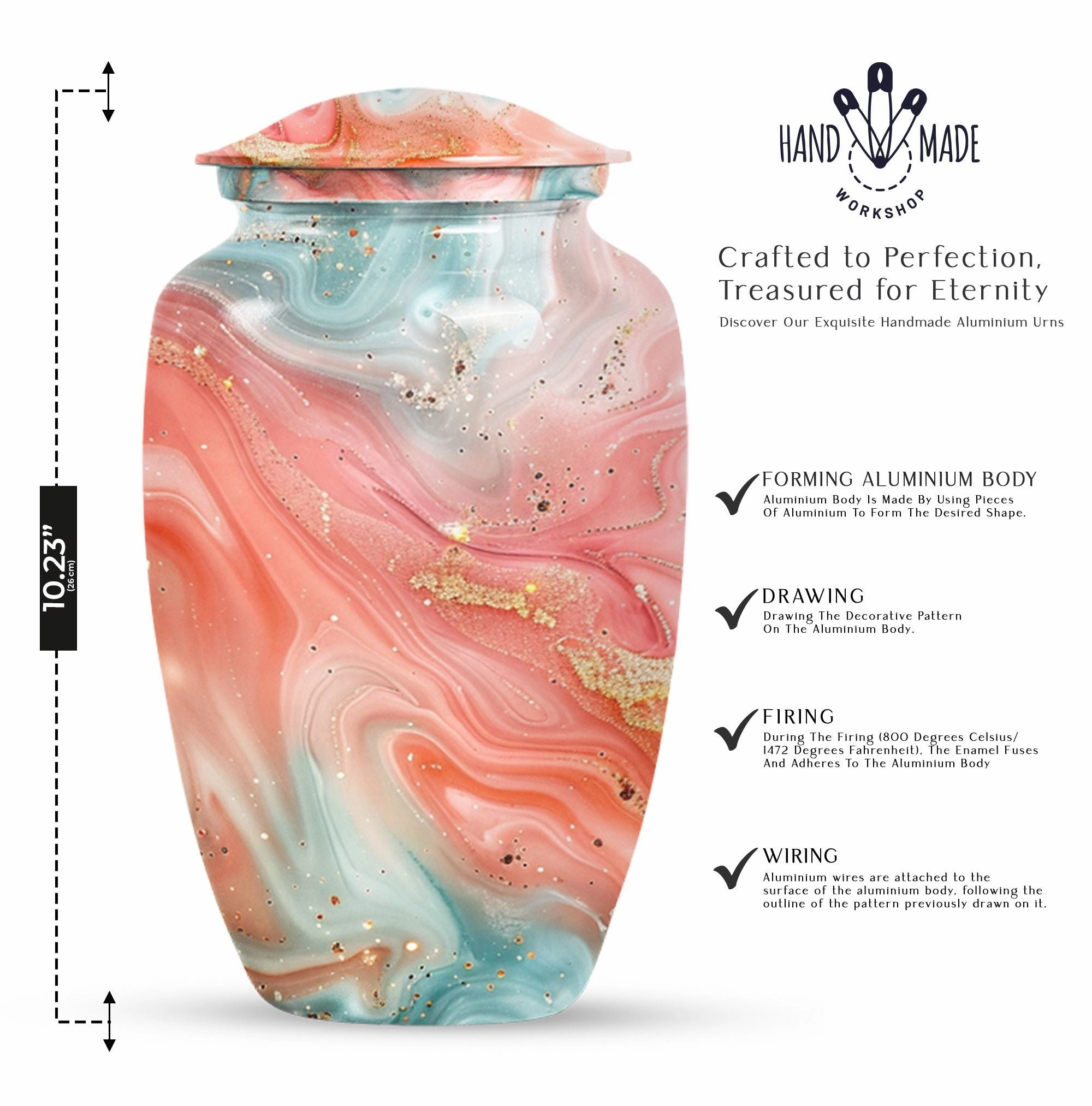 Abstract Elegance - Stately Memorial Cremation Urn for Ashes
