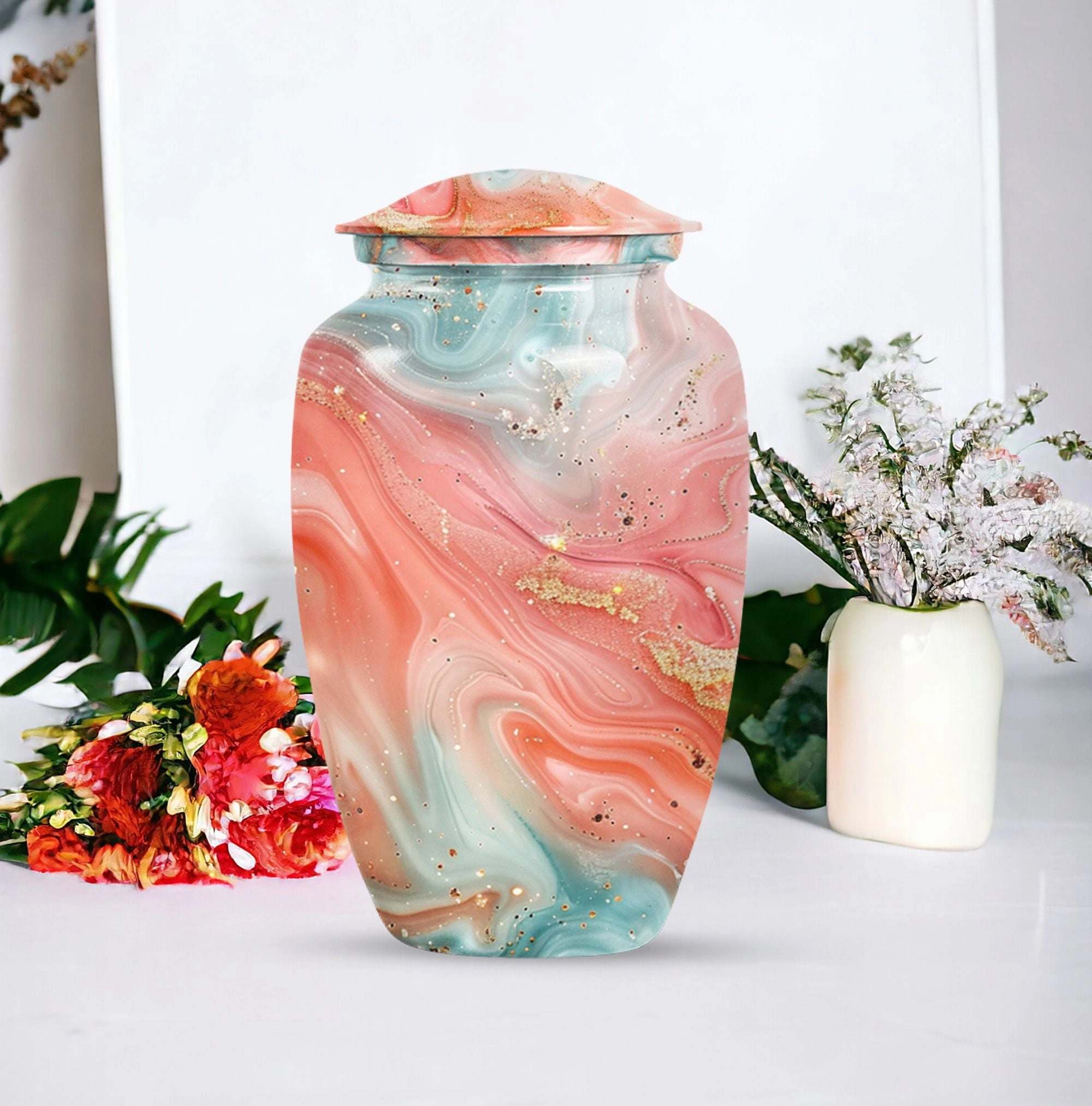 Abstract Elegance - Stately Memorial Cremation Urn for Ashes