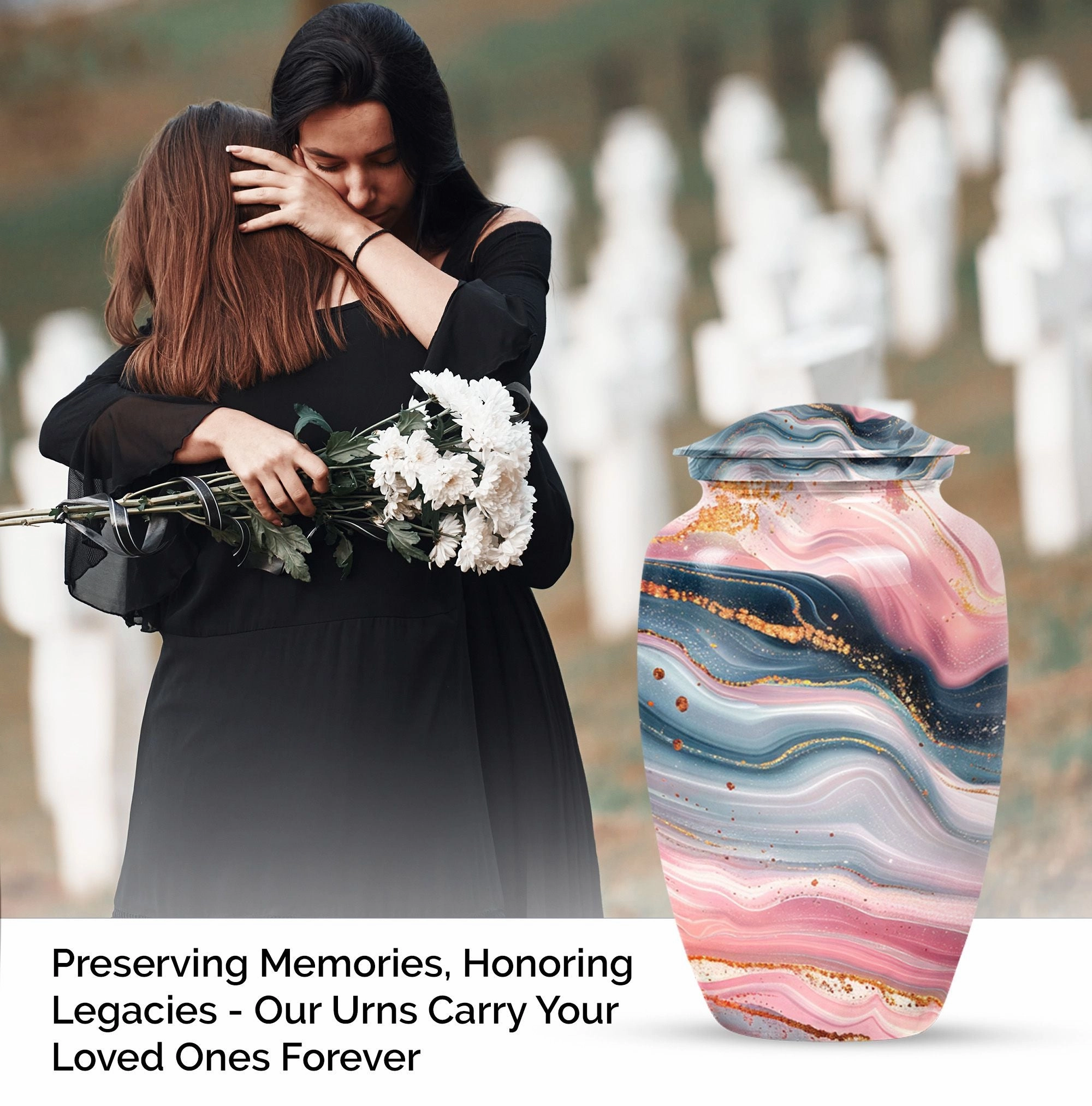 Abstract Female Cremation Urn Remembrance Companion