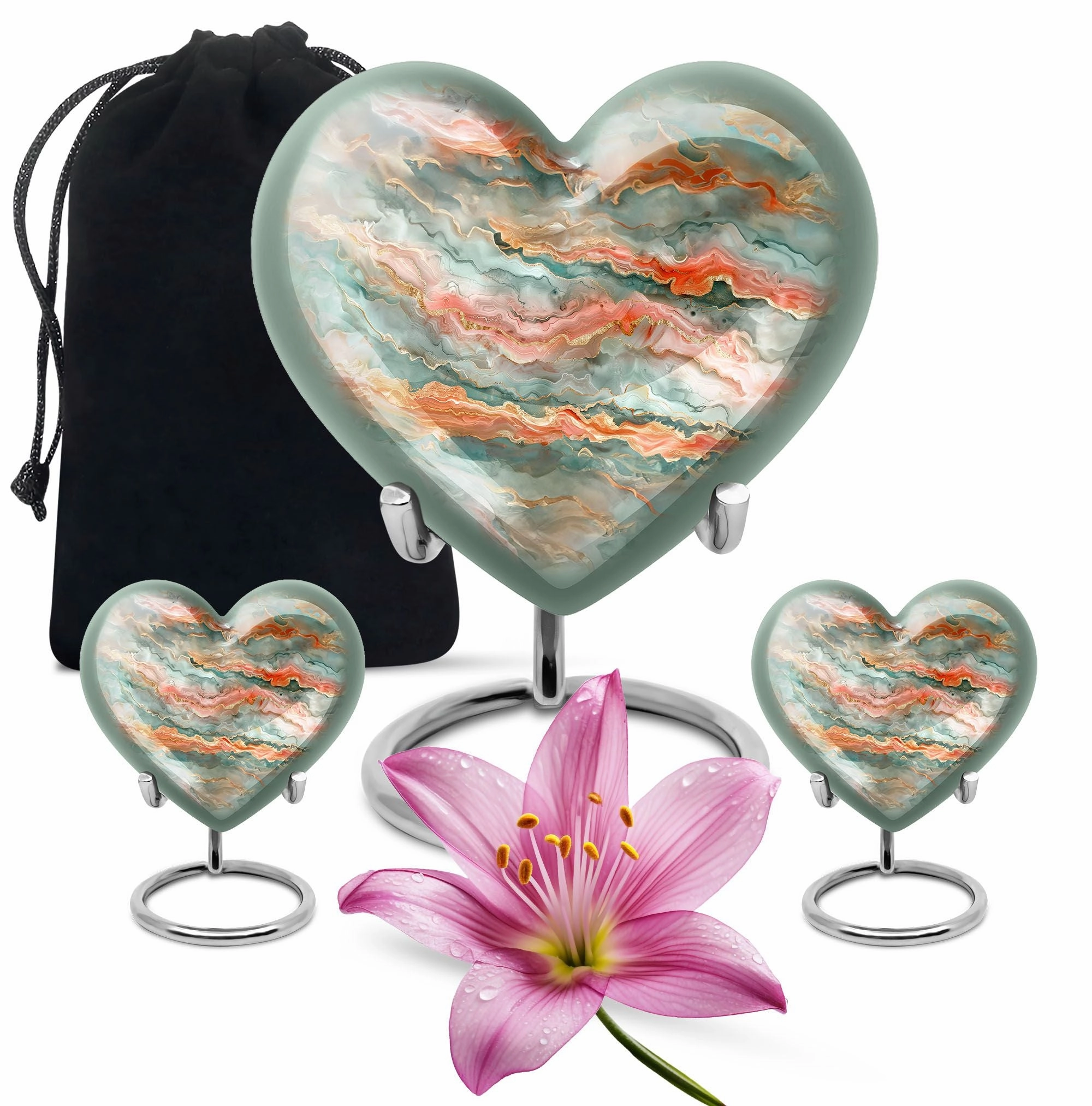 Abstract Heart - Exquisite Funeral Urn for Men's Ashes