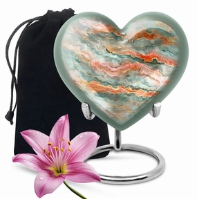 Abstract Heart - Exquisite Funeral Urn for Men's Ashes