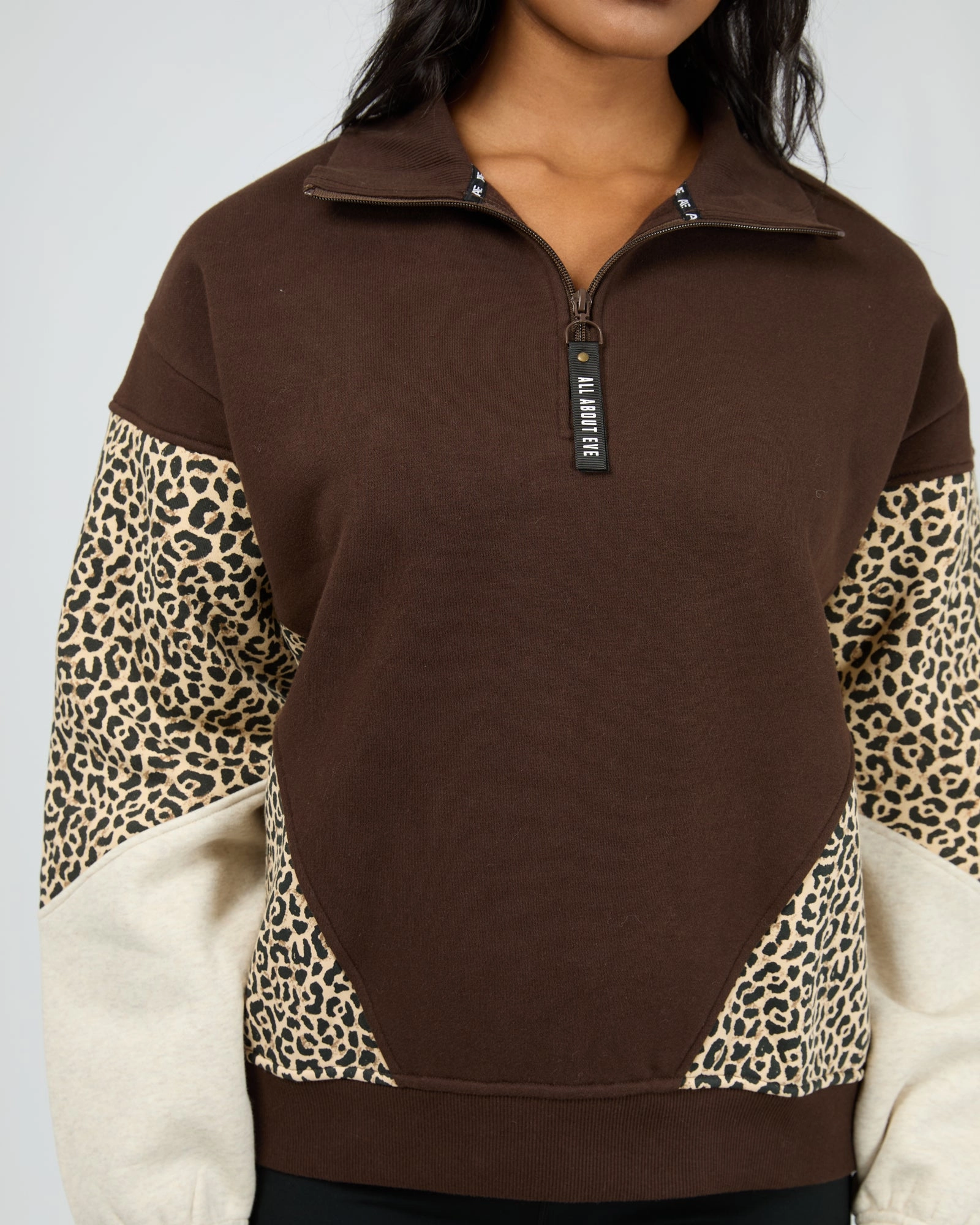 All About Eve Savannah 1/4 Zip Brown