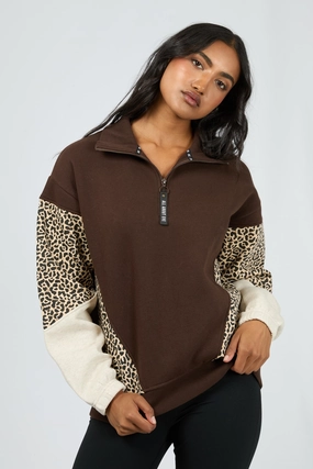 All About Eve Savannah 1/4 Zip Brown