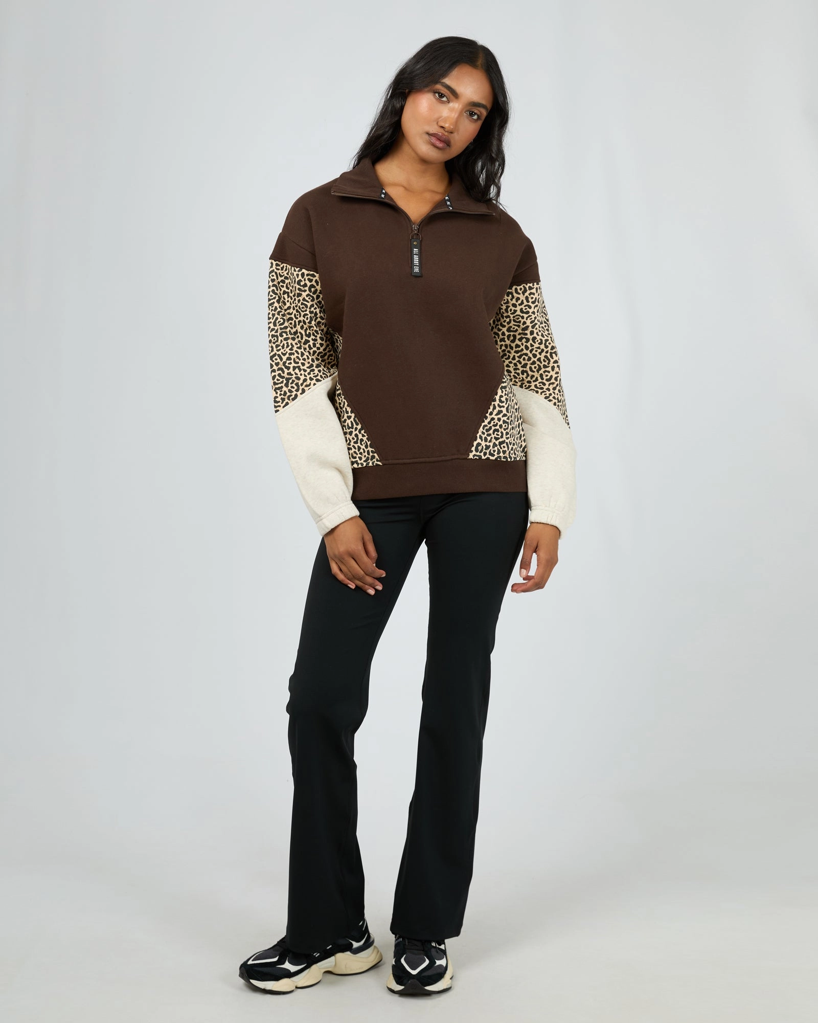 All About Eve Savannah 1/4 Zip Brown