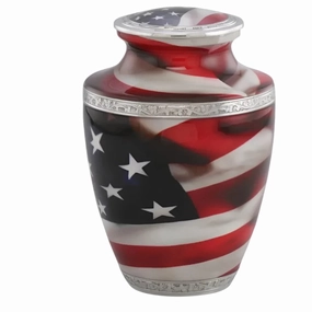 American Flag Cremation Urn - Themed American Flag Cremation Urn - Patriotic Urn