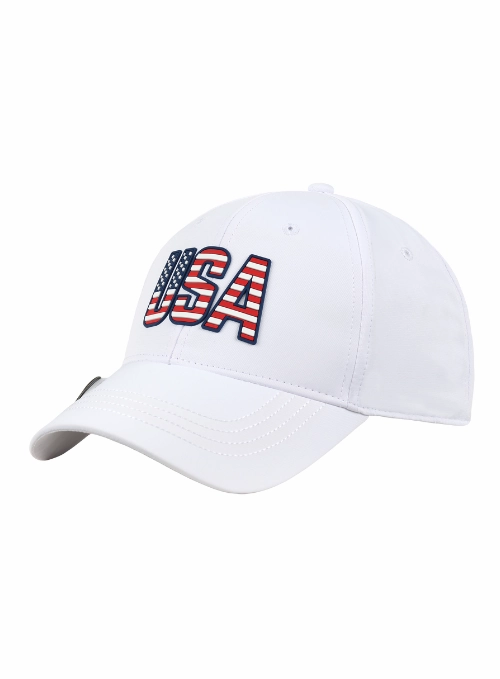 Americana White Performance Polyester Ballmarker Cap