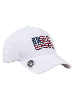 Americana White Performance Polyester Ballmarker Cap