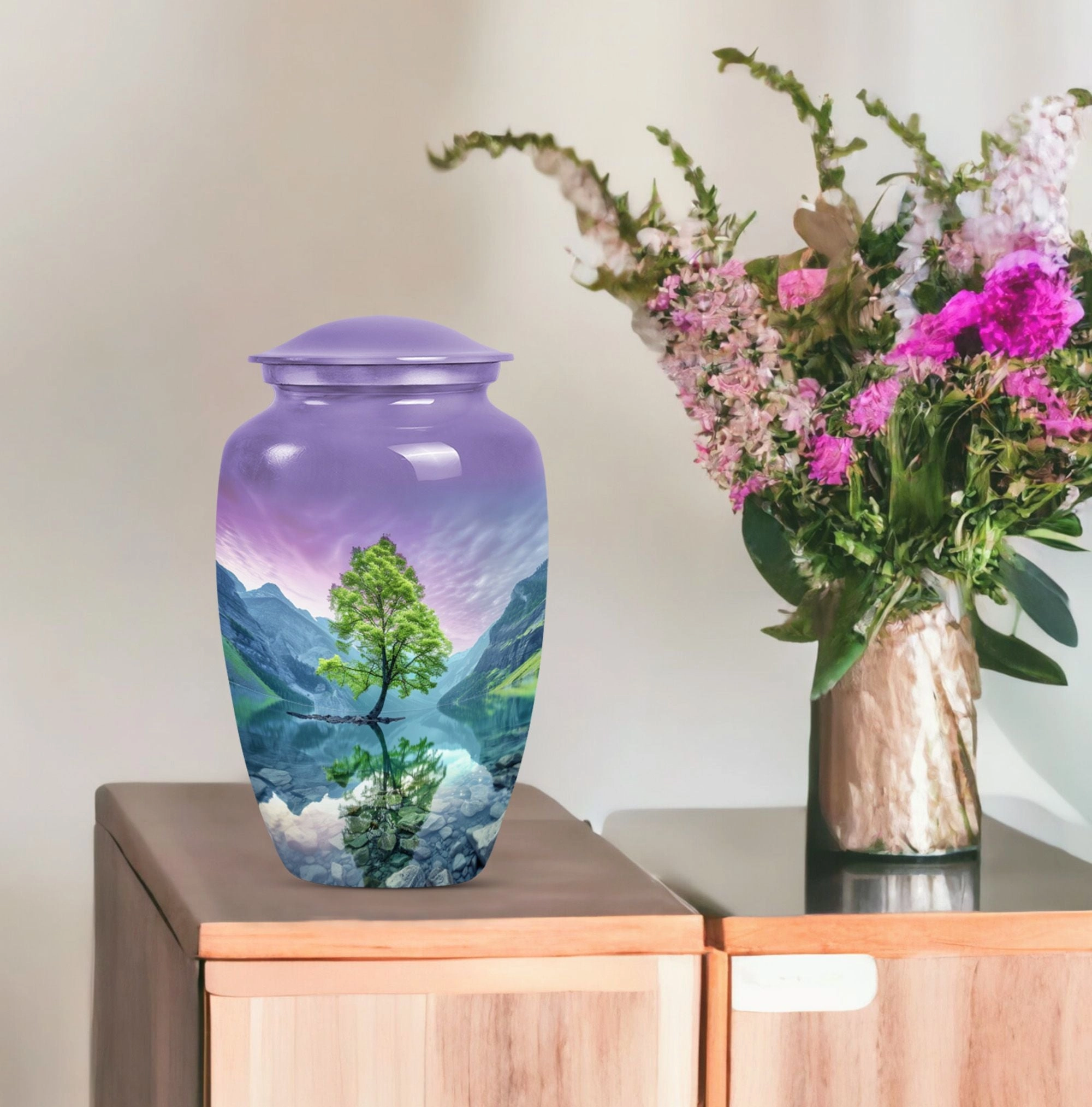 Arora Borealis Northern Lights Cremation Urn For Human Ashes