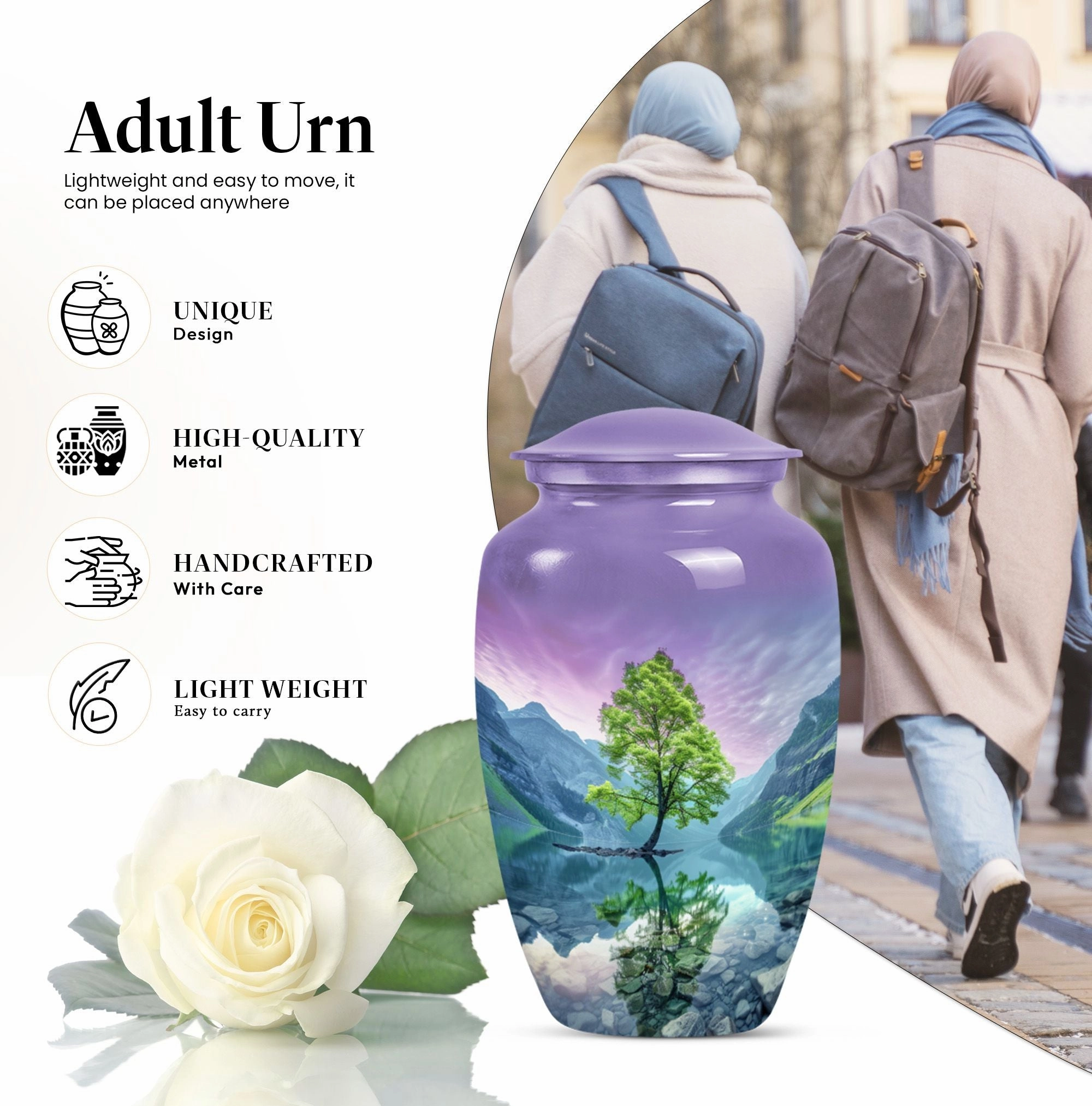 Arora Borealis Northern Lights Cremation Urn For Human Ashes