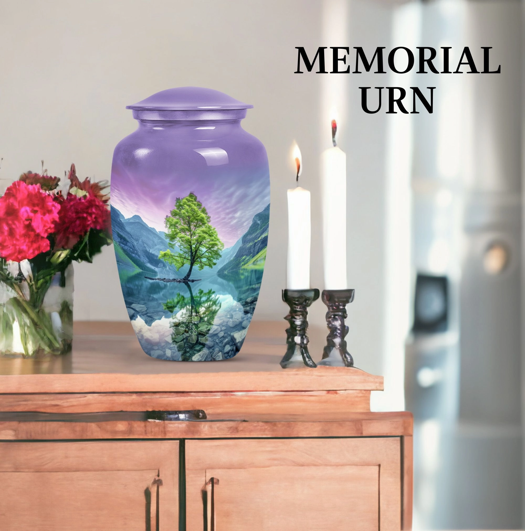 Arora Borealis Northern Lights Cremation Urn For Human Ashes