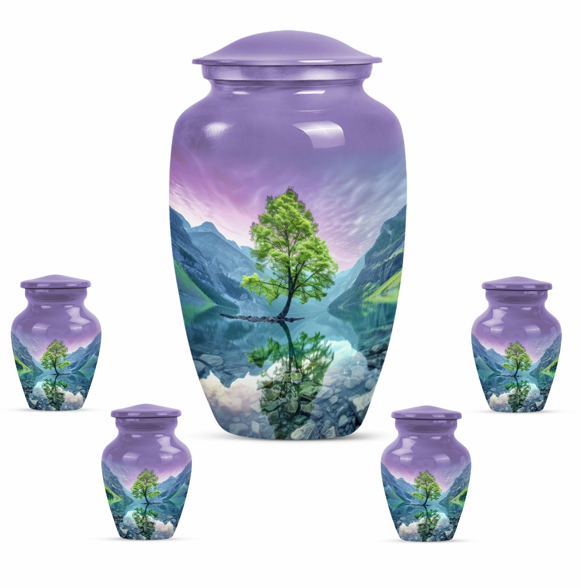 Arora Borealis Northern Lights Cremation Urn For Human Ashes