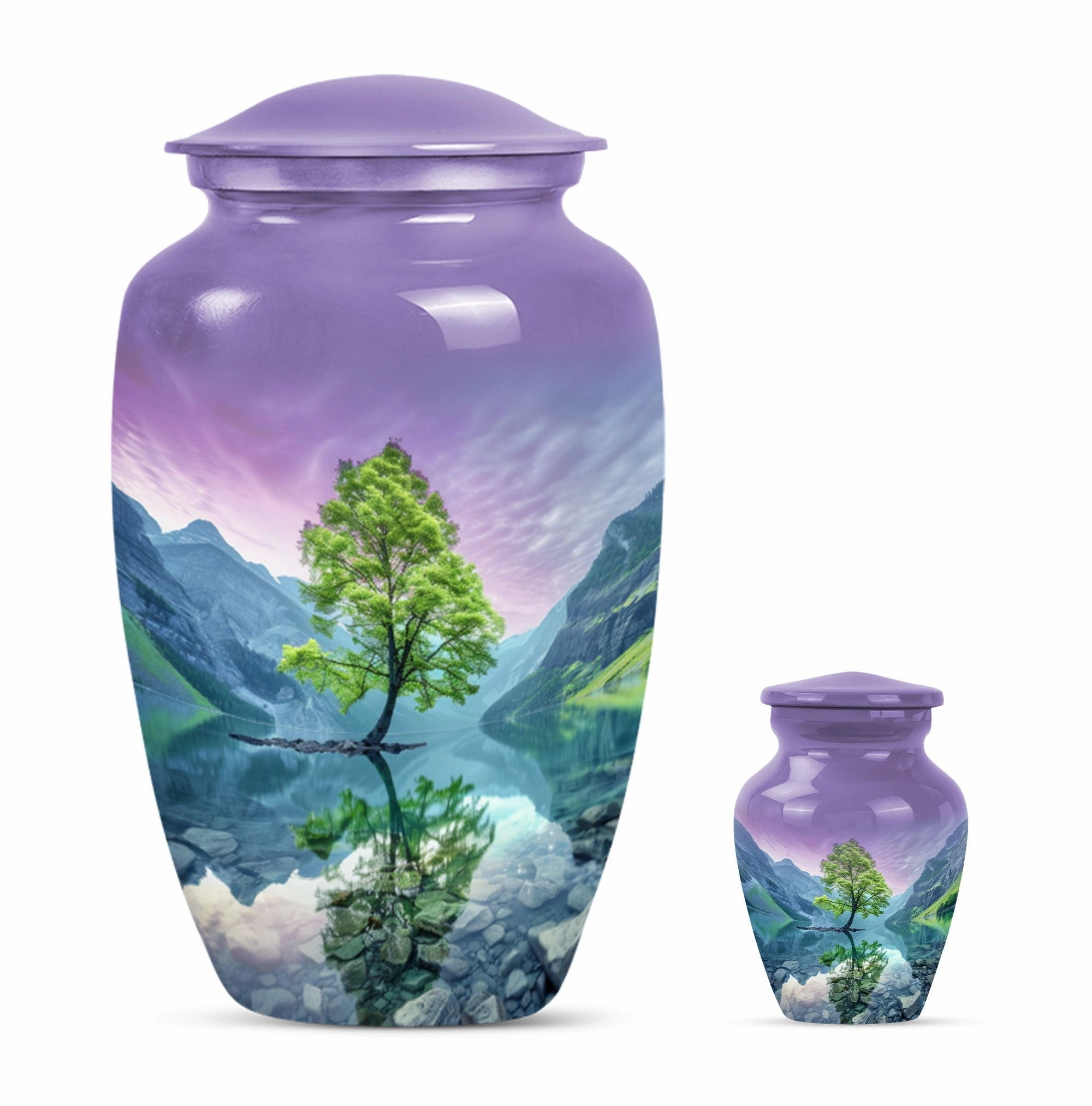 Arora Borealis Northern Lights Cremation Urn For Human Ashes