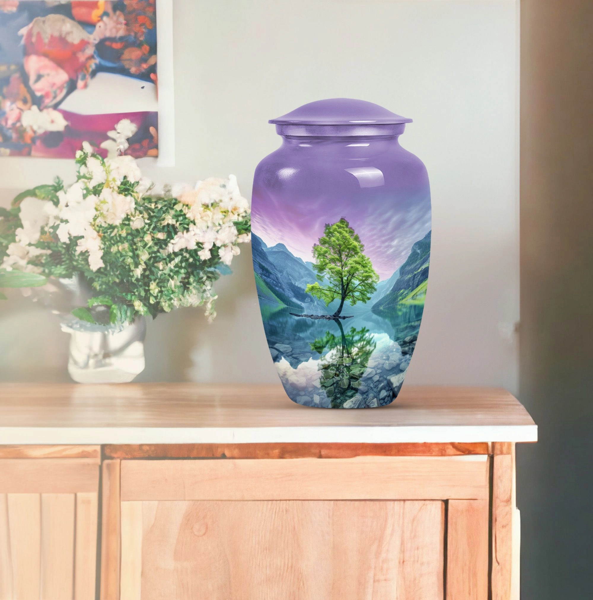 Arora Borealis Northern Lights Cremation Urn For Human Ashes