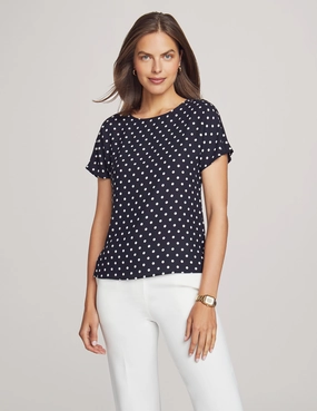 Bateau Neck Short Sleeve Blouse- Sale