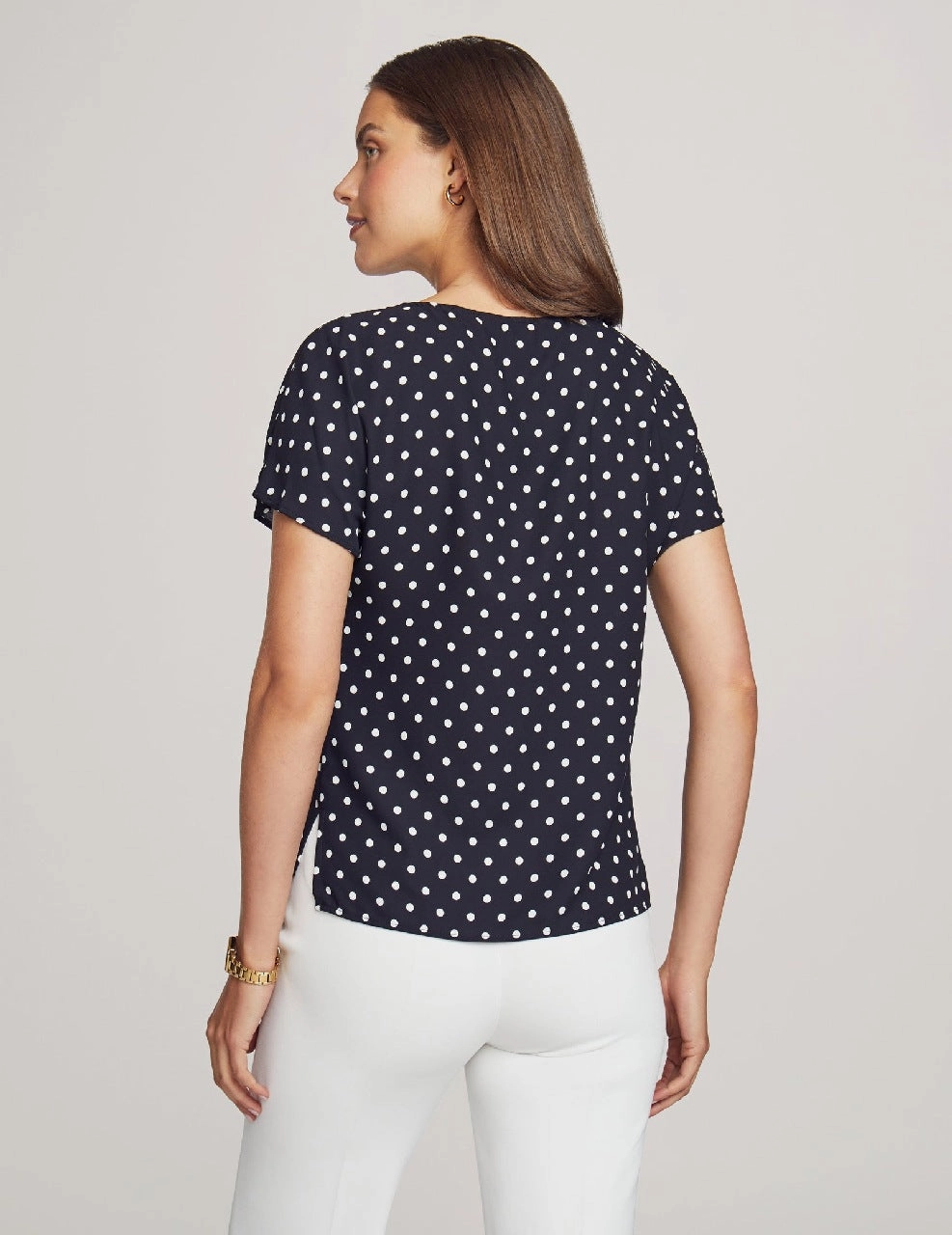 Bateau Neck Short Sleeve Blouse- Sale