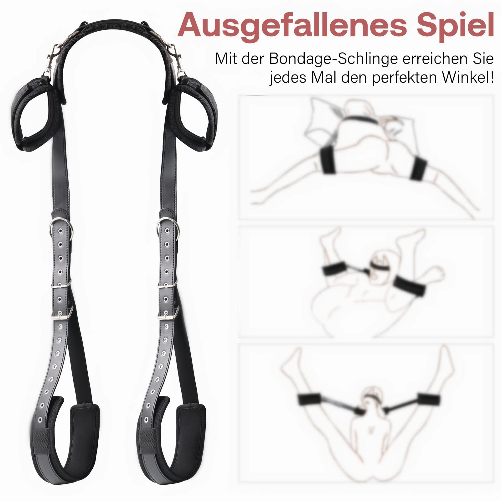BDSM Bondage Set – Complete Set with Handcuffs, Thigh Bands & Neck Support