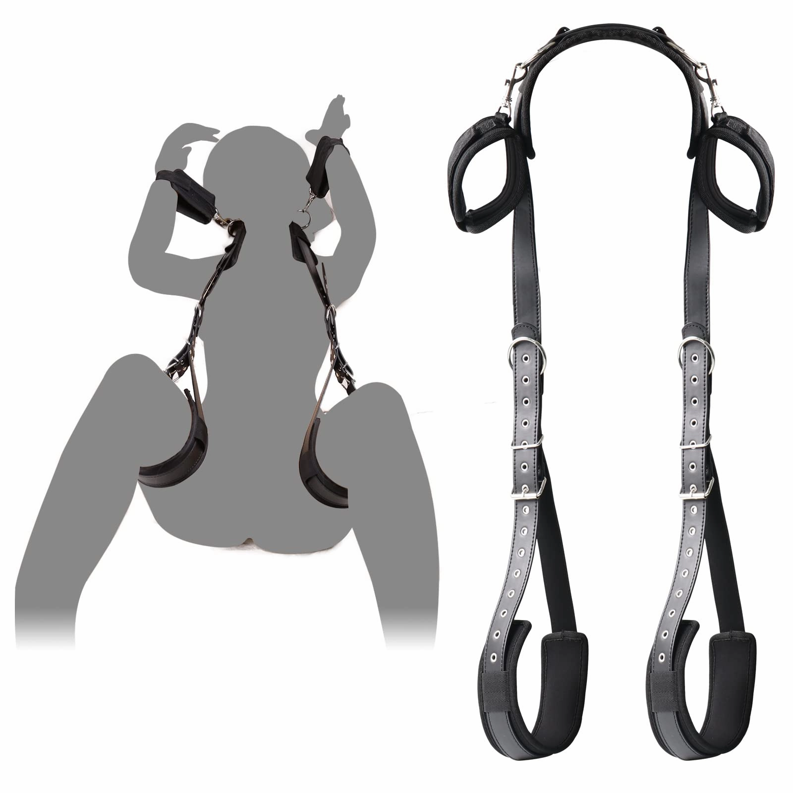 BDSM Bondage Set – Complete Set with Handcuffs, Thigh Bands & Neck Support