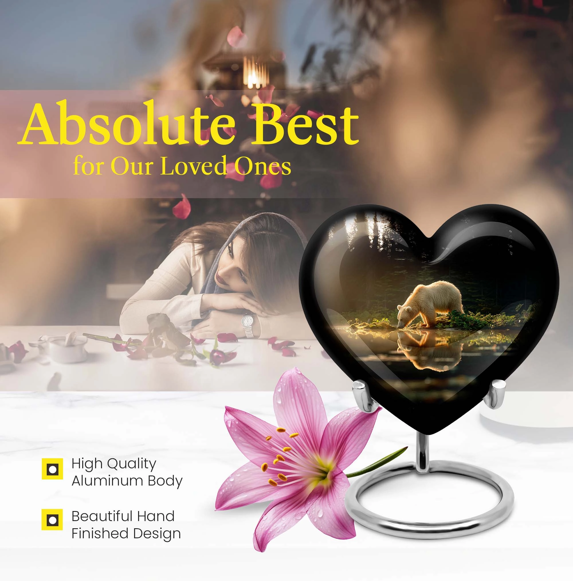Bear Cremation Container - Serenity Memorial Urn