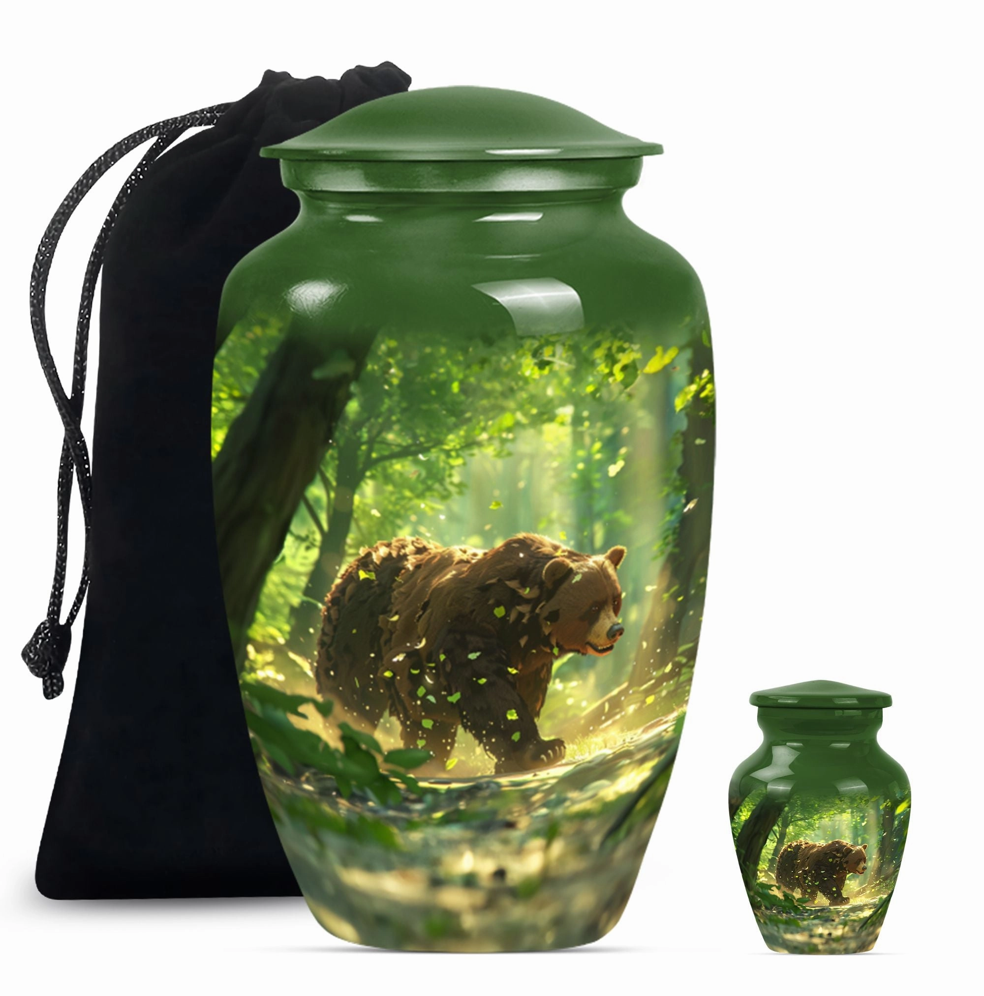 Bear-Themed Large Cremation Urn - Container For Human Ashes