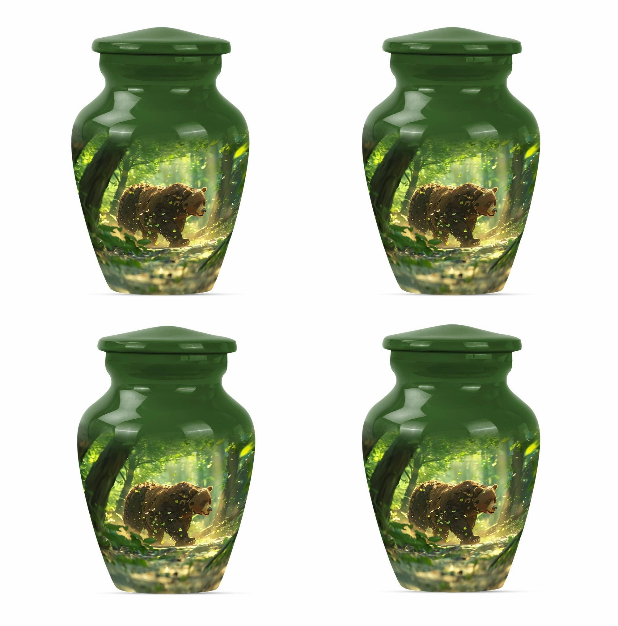 Bear-Themed Large Cremation Urn - Container For Human Ashes