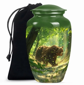 Bear-Themed Large Cremation Urn - Container For Human Ashes