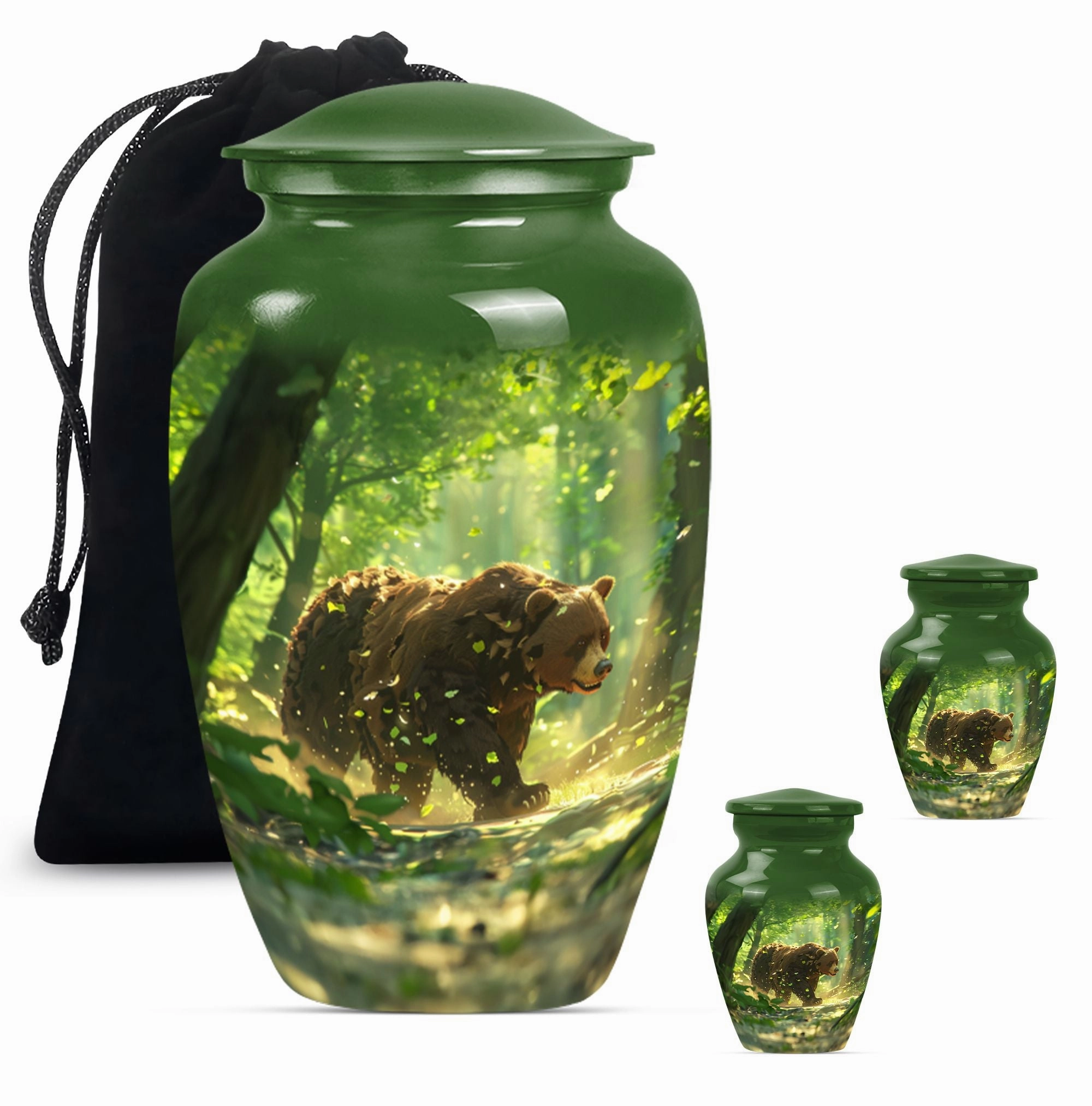 Bear-Themed Large Cremation Urn - Container For Human Ashes