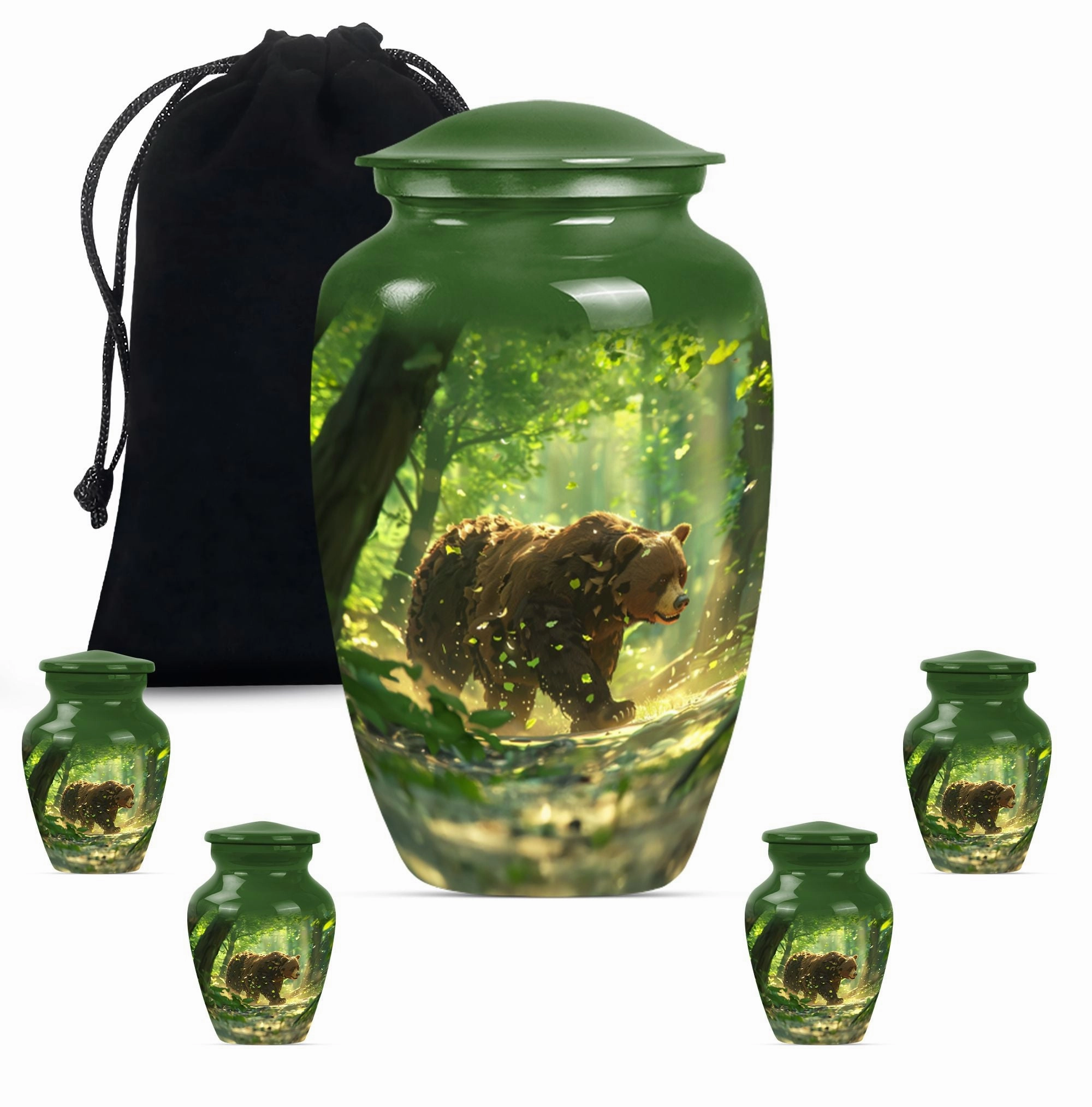 Bear-Themed Large Cremation Urn - Container For Human Ashes