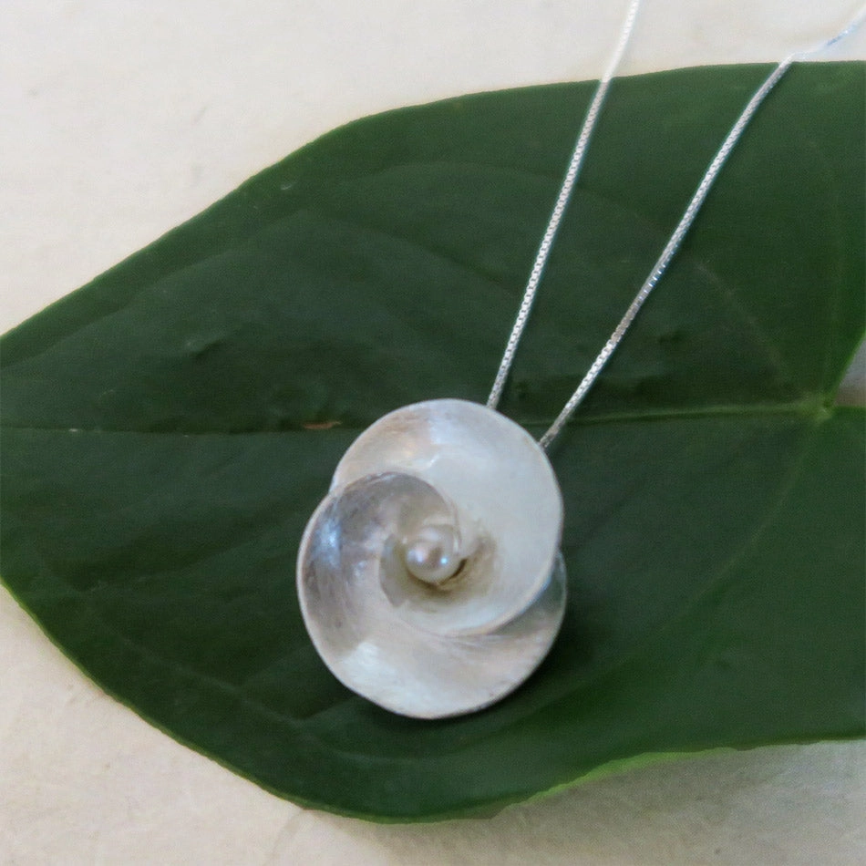Berkilau Necklace - White Pearl, Sterling Silver, Indonesia