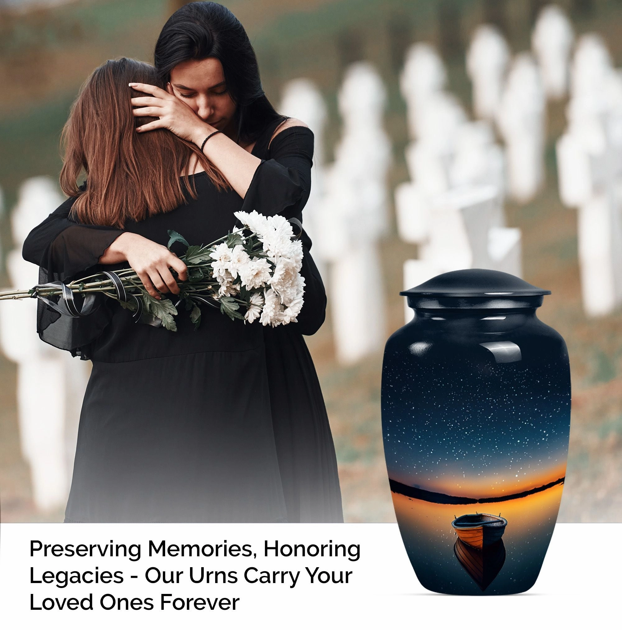 Boat Memorial - Cremation Keepsake Urn with Classic Design