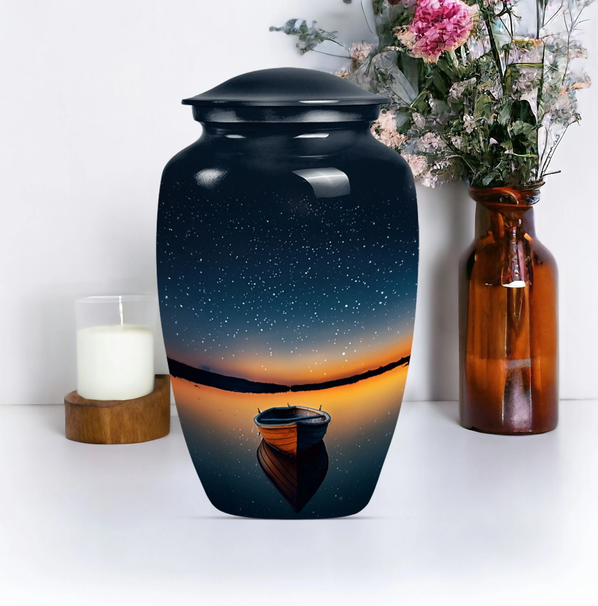 Boat Memorial - Cremation Keepsake Urn with Classic Design