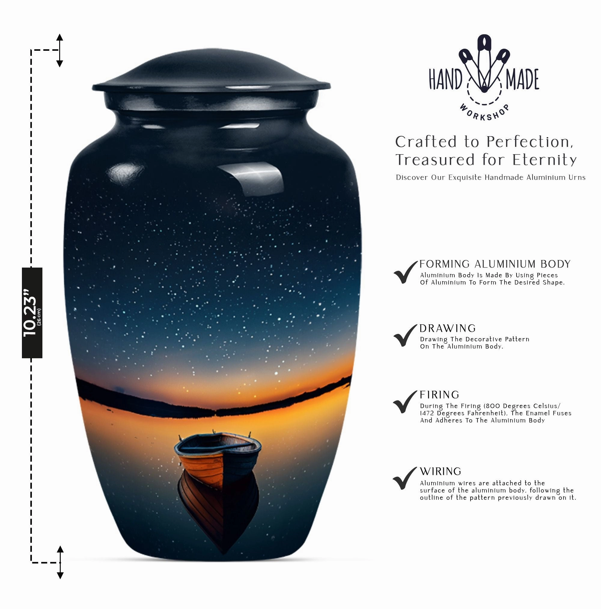 Boat Memorial - Cremation Keepsake Urn with Classic Design