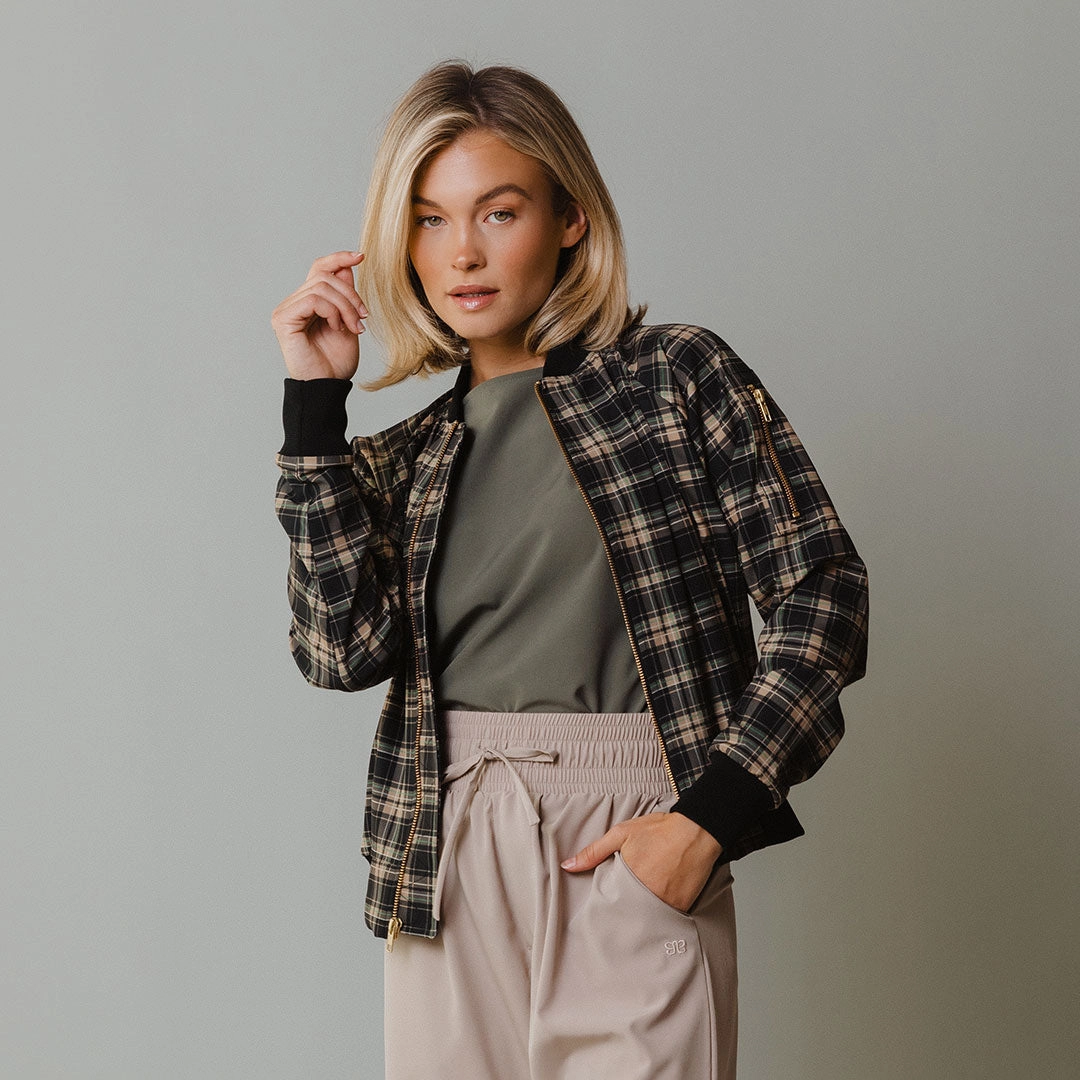 Bonnie Plaid Bomber Jacket