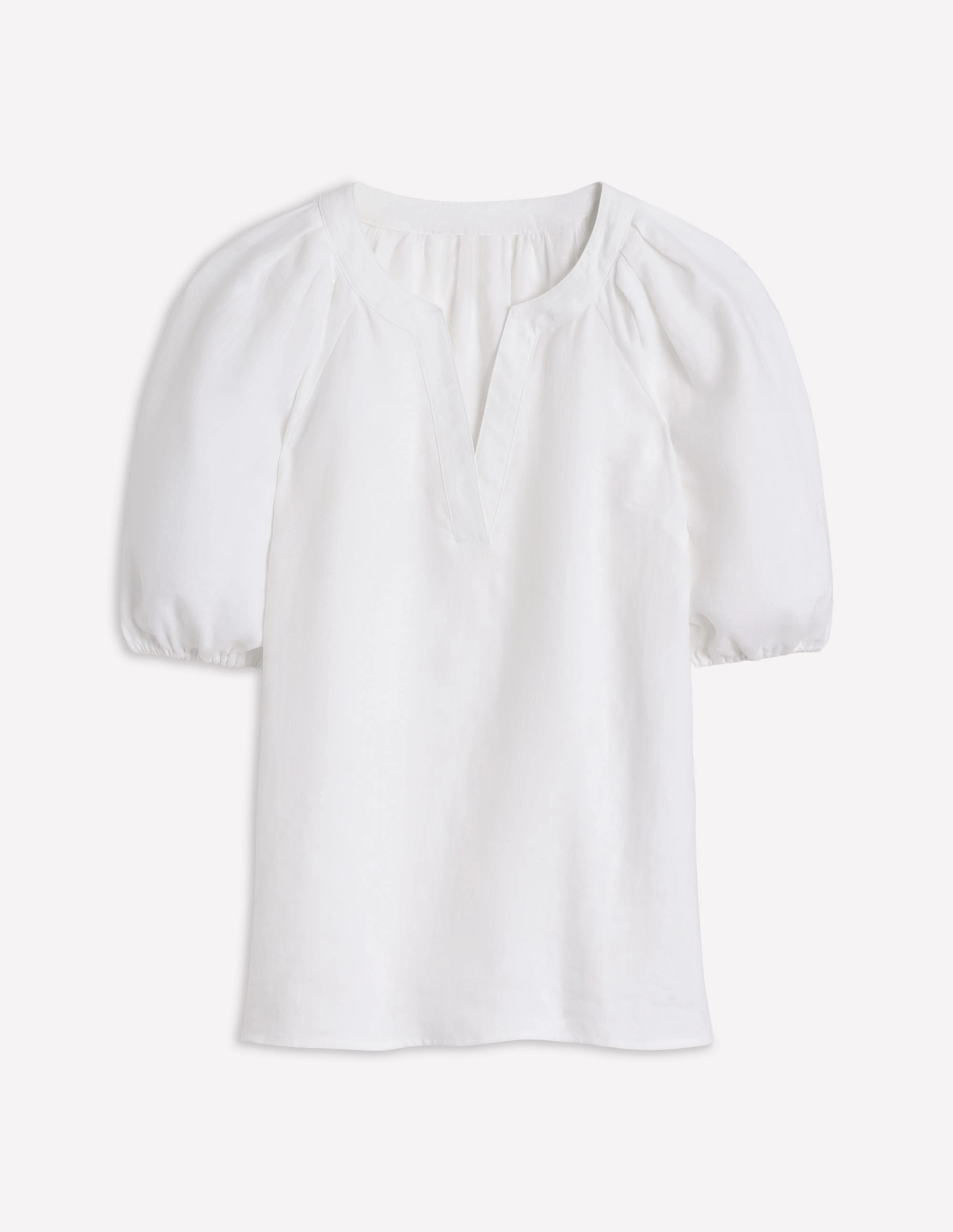 Brooke Linen Top-White