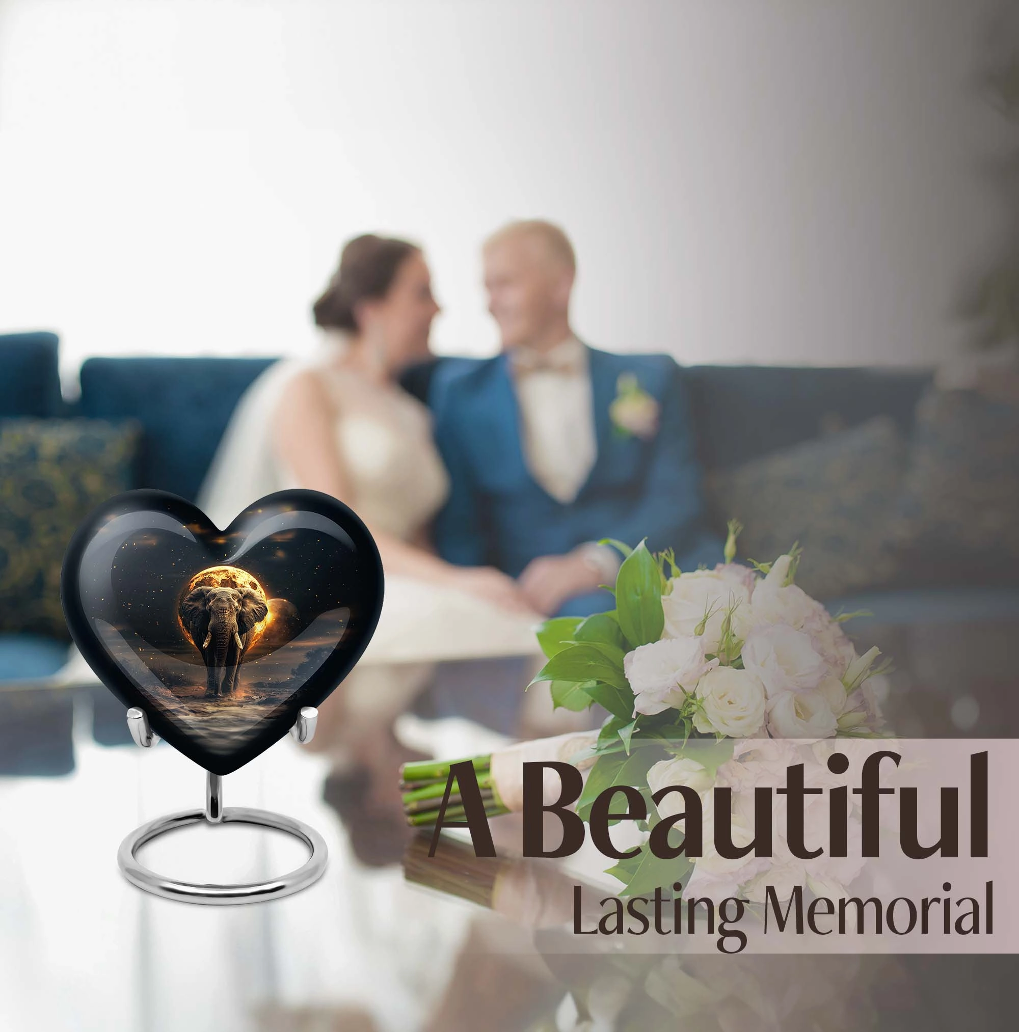 Butterfly Elephant Urn - Cremation Memorial for Adults