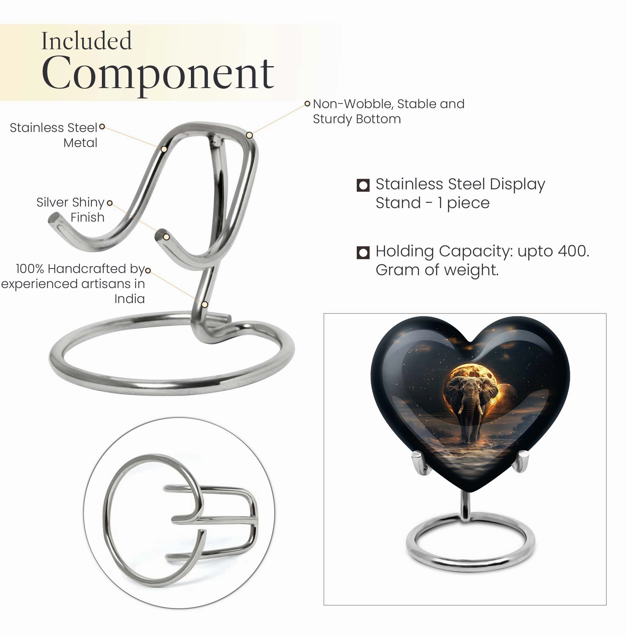 Butterfly Elephant Urn - Cremation Memorial for Adults