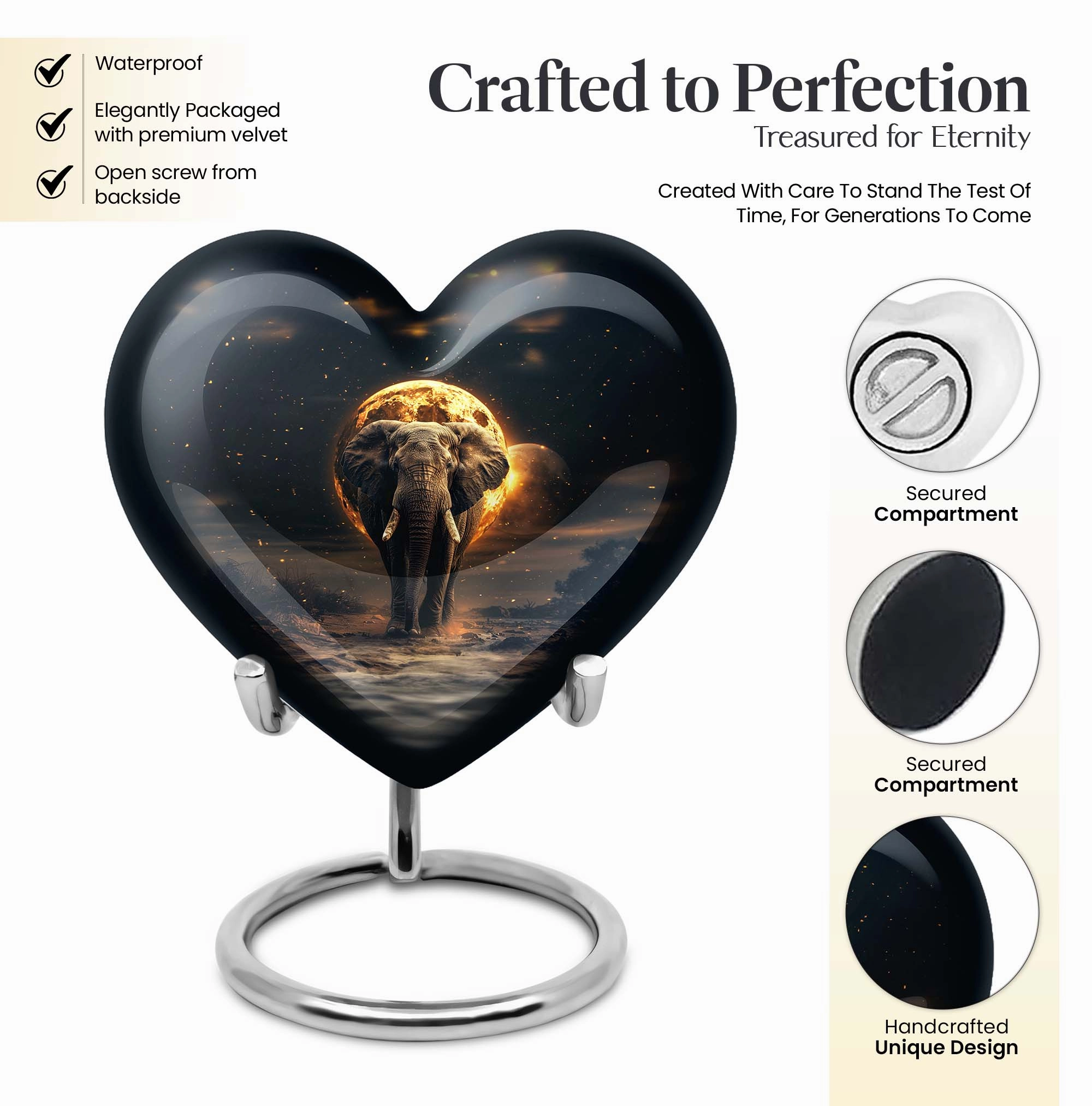 Butterfly Elephant Urn - Cremation Memorial for Adults