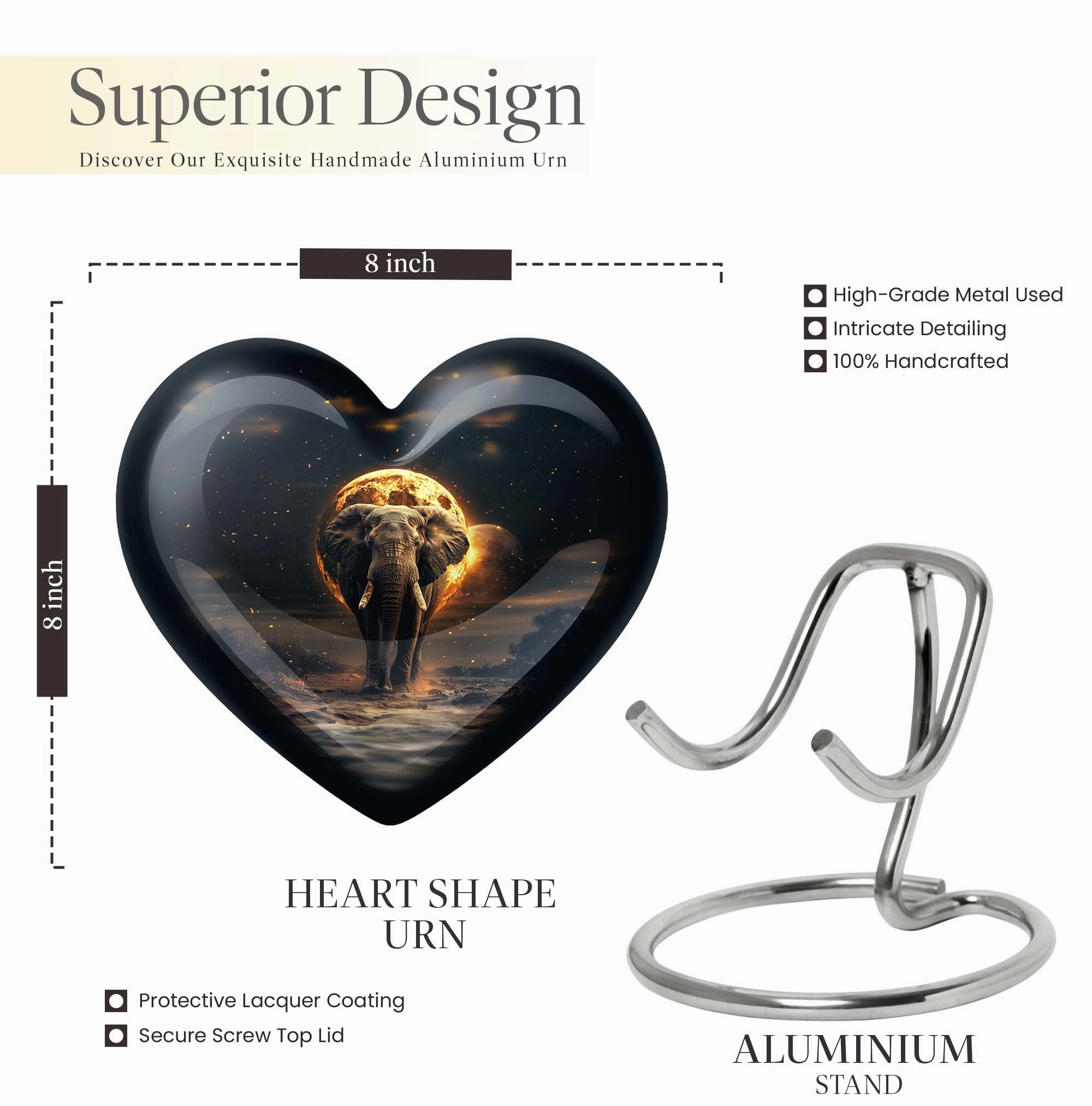 Butterfly Elephant Urn - Cremation Memorial for Adults