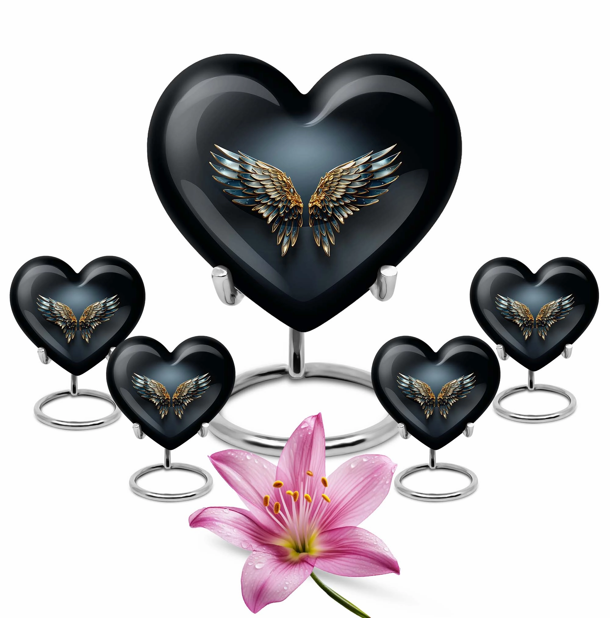 Butterfly Heart: Wings Blue Cremation Urn for Endearing Memorials