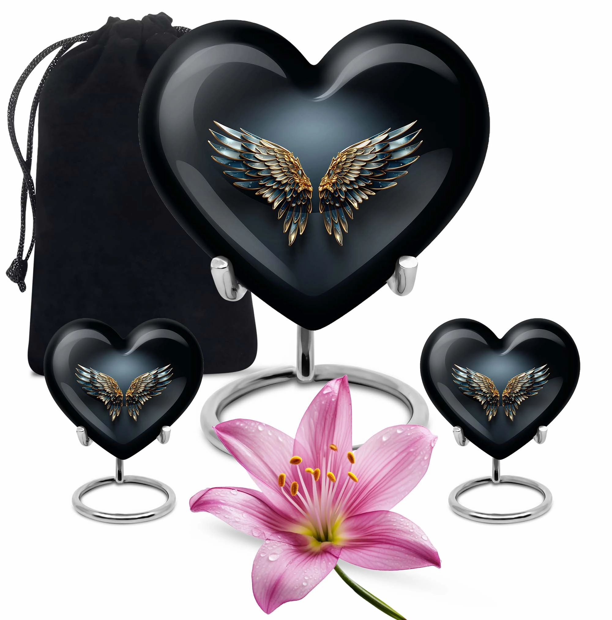 Butterfly Heart: Wings Blue Cremation Urn for Endearing Memorials