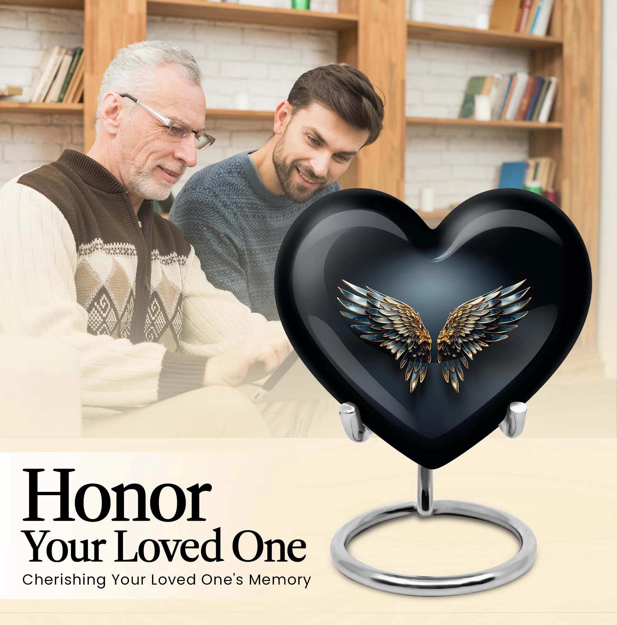 Butterfly Heart: Wings Blue Cremation Urn for Endearing Memorials